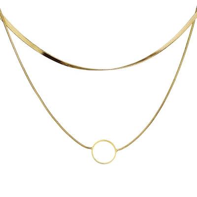 China Wholesale Environmentally Friendly Women's Fashionable Multi Layers Gold Snake Chain Stainless Steel Necklace Jewelry for sale