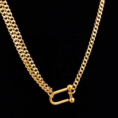 China Eco Friendly Cheap Women's Minimalist 18k Gold Plated Brass Chain Necklace Jewelry for sale