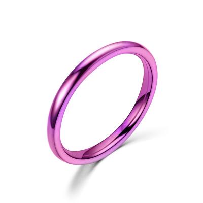 China 2022 New Exquisite Stainless Steel Ladies Jewelry Fine Fine Fine Direct 2 Millimeter Appearance Purple Tail Ring for sale