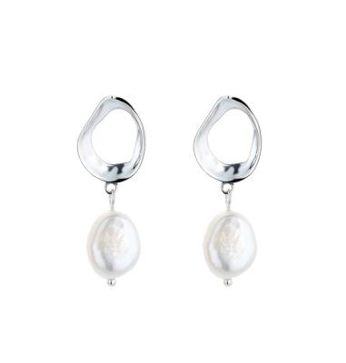 China Long Color Keeping Jewelry S925 Sterling Silver Vintage Baroque Freshwater Pearl Earring Pearl Earrings China Manufacture Drop Ear Ring Silver Jewelry for sale