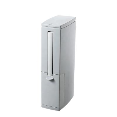 China New Design Sustainable Plastic Waste Bins Bathroom Trash Can With Toilet Brush for sale