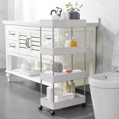 China Sustainable Home Bathroom Storage Multifunctional Plastic Rack for sale