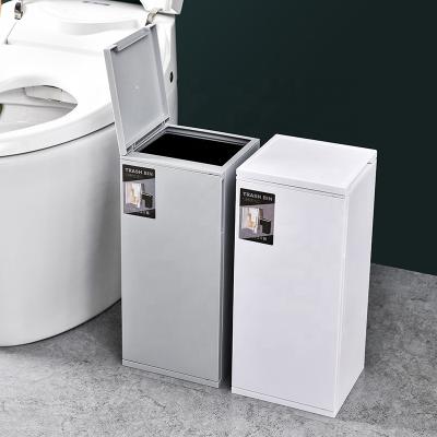 China Wholesale Sustainable Rectangular Modern Plastic Bathroom Box Waste Bin With Toilet Brush Set for sale