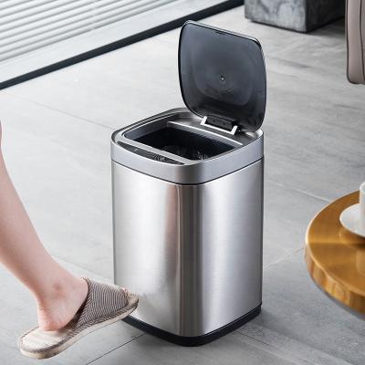 China Sustainable Induction Intelligent Trash Bin Automatic Stainless Steel Trash Can for sale