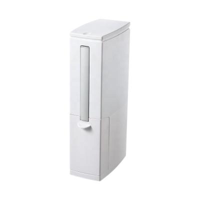 China Sustainable Japanese Wholesale Multifunctional Reuse Bathroom Toilet Brush Integrated Plastic Trash Bin for sale