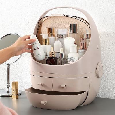 China Sustainable Portable Plastic Beauty Cosmetic Organizer For Bathroom Countertop Bedroom Dresser Storage for sale