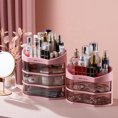 China Viable Wholesale Plastic Desktop Sundries Storage Makeup Organizer Case Cosmetic Storage Box for sale