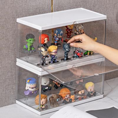 China Viable Clear Organizer Stand Dustproof Protection Display Toy Display Case Storage Box For Blind Box Doll for sale