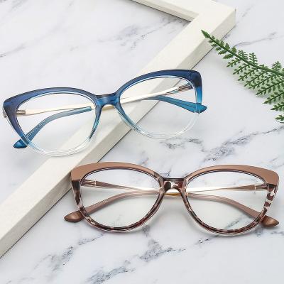 China Anti New Fashion Cat Eye Anti Blue Light UV400 Lmamba 2021 Blocking Trendy Glasses Optical Glasses Frames for sale