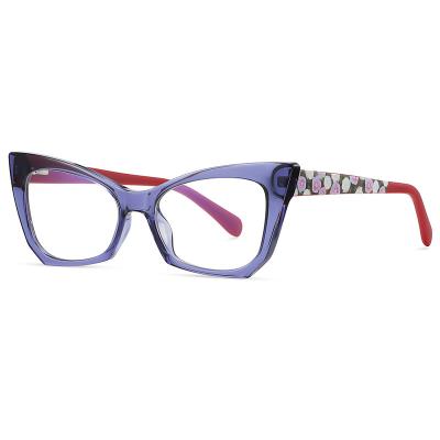 China Latest Women Fashion TR90 Optical Glasses UV400 Design Frame Computer Glasses Eyewear Frames Optical Glasses for sale