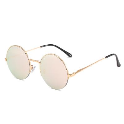 China Anti UV400 Lmamba Manufacturer Sun Shades Eye Glasses 2022 Classic Oval Half-frame Metal Sunglasses Men Woman Glasses Frames Retro for sale