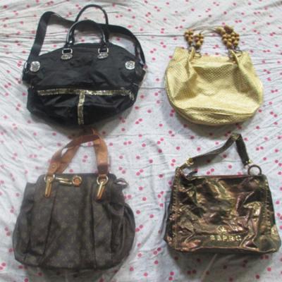 China Fashioon cheap employed women fashion handbags children school second hand bags leather bags in ball for sale