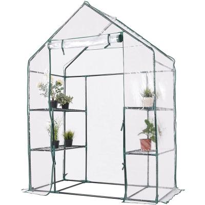 China Transparent Mini Walk-In Easily Assembled Green House With Window And Anchor Plant Warm Garden Green House for sale