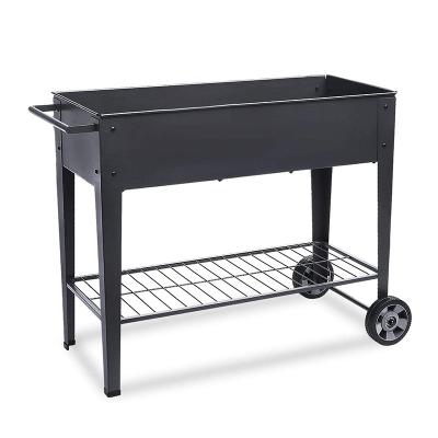 China Contemporary Movable Steel Raised Garden Bed With Wheels Legs Raised Garden Bed With Wheels Garden Metal Raised Planter Box With Legs Wheels for sale