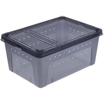 China Breathable Reptile Feeding Breeding Box Mini Reptile Greenhouse Cage Fence PP PVC Reptile Cage Box For Gecko Frog Snake Turtle for sale