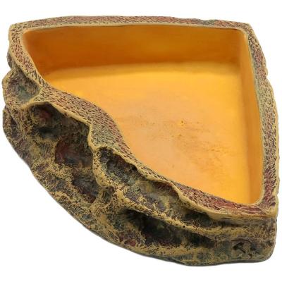 China Mini Lizard Reptile Bowl Feeder Lizard Viable Escape Proof Feeding Reptile Bowl Worm Water Feeding Corner Dish for sale