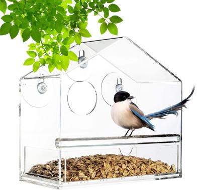 China Automatic Hanging Suction Cup Bird Feeder Ports Bird Feeder Hanging For Window for sale