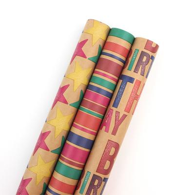 China Waterproof Printed Merry Christmas Gifts Wrap Paper Sheets Factory Amazon Factory Hot Sale Custom Wrapping Paper Set for sale