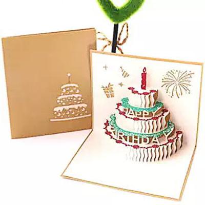 China Wholesale Custom Europe 3D Pop Up Birthday Party Greeting Card for sale