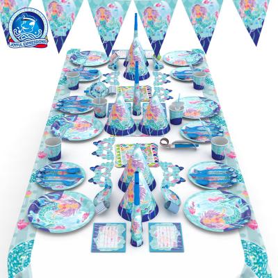 China Party Usage Event and Type Mermaid Festival Party Decorations Party Item Set for sale