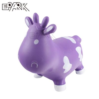 China Animal Shape PVC Inflatable Bouncer Jumping Tricks On Lovely Animal Bouncy Cow Toys Kid Gift Toys for sale