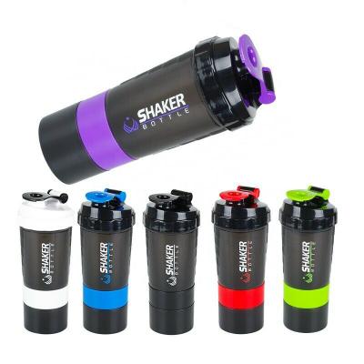 China Viable Bpa Free Protein Shaker Bottle Shakers Cup With Pill Box Spider Shaker Bottle With Storage With Compartment for sale