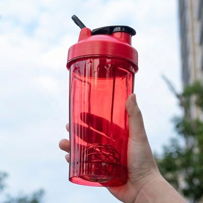 China Best price plastic portable portable shaker cup shaker bpa free plastic water bottles with stirring ball for sale