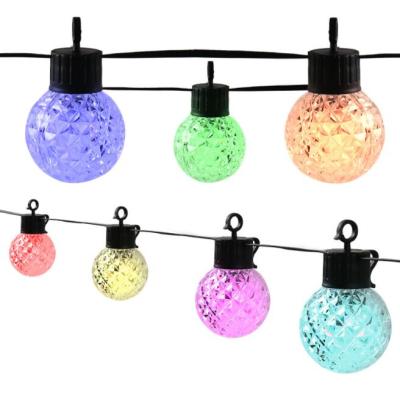 China Outdoor Solar String Christmas Decoration 25pcs G40 Bulbs RGB String Light with APP Control for sale