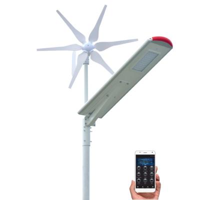 China Powerful High Wind 30W Hybrid ROAD Solar Powered Led Street Light All In One for sale