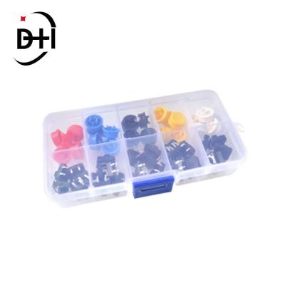 China Touch Switch With Button Cap 25PCS Touch Switch With Button Cap Color DIY Boxed Micro Switch 12*12*7.3MM for sale