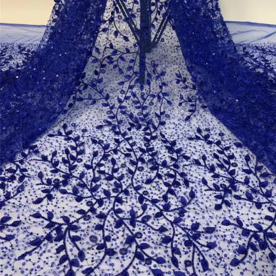 China Swiss Indian lace fabric embroidery lace fabric voile elastic beaded lace fabric with sequins for sale