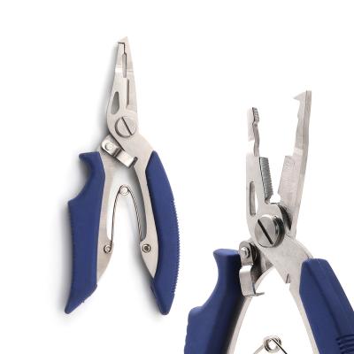 China Portable Multifunctional Stainless Steel Pliers Fishing Tools Fish Line Scissor Accessories Fishing Scissor Slot Ring for sale