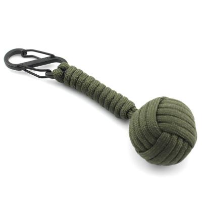 China Wholesale Custom Lightweight Paracord Ball 550 Monkey Fist Self Defense Key Chain Survival Keychains for sale