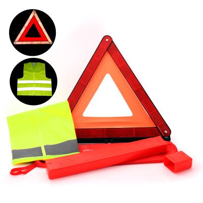 China Red Triangle Traffic Road Signs Emergency Car Rescue Tools Reflective Warning Triangle For Road Way Safety for sale