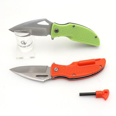 China Crafting Sharp Survival Portable Lightweight Folding Pocket Knife With Fire Flint for sale