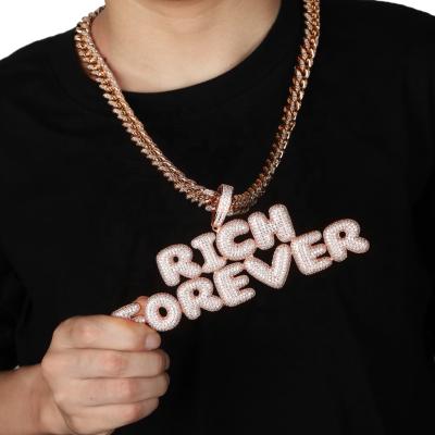 中国 Custom Hiphop Name Necklace Iced Out Bling Tide Wedding Men's Custom Hip Hop Necklace Necklace Jewelry Inlaid Letter Word Zircon Pendant 販売のため