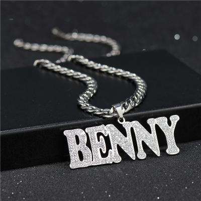 Κίνα FASHIONABLE wholesale custom made stainless steel pendant design name letter women 18k gold diy zircon necklaces προς πώληση