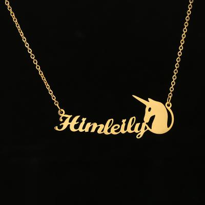 Cina FASHIONABLE Custom Personalized 18k Gold Stainless Steel Name Necklace Letter Pendant Necklace in vendita