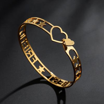 China Newest Design High Quality Polished Gold Plating Heart Buckle Button Unique Bracelet TOP FASHIONABLE DIY for sale