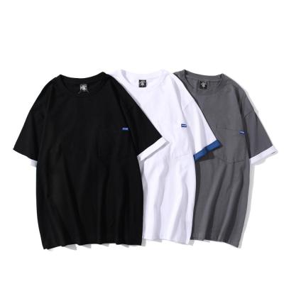 Китай Wholesale Men's Anti-Shrink Streetwear Loose Fit Custom High Quality Double Layer T-shirt Cotton T-shirt Men's 100 продается