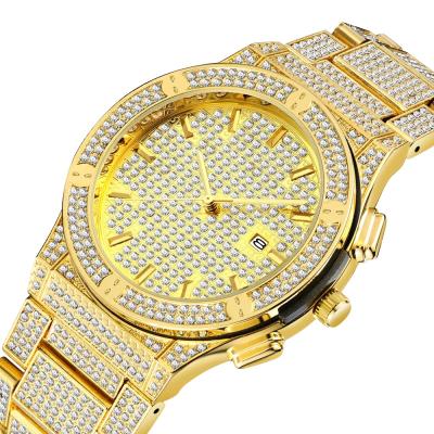 China New Men's Day/Date Superior Chinese Wholesale Witch Design Diamond Watch New Classic Bling Waterproof Wristwatches Luxury Iced Out Watches for sale