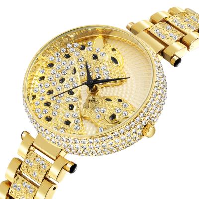 China Waterproof 2021 New Women Watch Clouds Diamond Ladies Watch Quartz Clock Gold Leopard Wrist Watch Brand Luxury Women Designer Women for sale