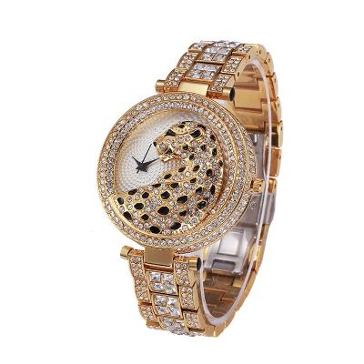 China New Waterproof Luxury Women Watches Crystal Times Bling Iced-Out Watch Silver/Gold Fashion Diamond Leopard Quartz Wrist Watch Female Clock for sale