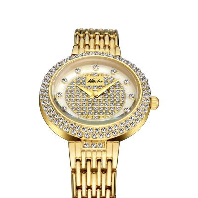 China New Waterproof Women Watches Fashion Top Luxury Brand Bling Full Diamond Gold Women Lab Wrist Watch Casual Quartz Ladies Watch Clock Gifts for sale