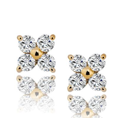 China Real Hiphop Gold Iced Out Gold Color Square Earring Cubic Zircon Stud Earrings For Men Hip Hop Jewelry For Delicate Gifts for sale