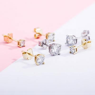 China Hiphop 2021 New Top Luxury 5/6.5/8MM 0.1-0.5 Carat D Color Moissanite Earrings 925 Sterling Silver Jewelry Women Gift GRA Certificate for sale