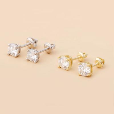 China Hiphop Color VVS1 Moissanite 925 Stud Earrings 3/4/5mm Stud Earrings 925 Sterling Silver 925 Silver Jewelry New D à venda