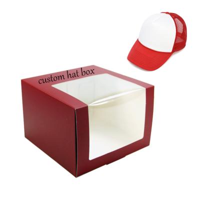 China Recycled Materials Bulk Wholesale Display Big Hat Boxes Fedora Cardboard Packaging Baseball Cap Storage Box for sale