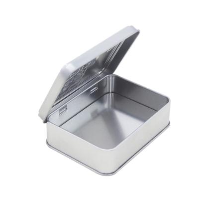 China Strong And Durable Plain Mini Tin Can Small Metal Hinge Packing Tin Box for sale