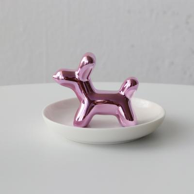 China Creative Nordic European style balloon dog jewelry ring ceramic dishes for decoration ornaments for sale